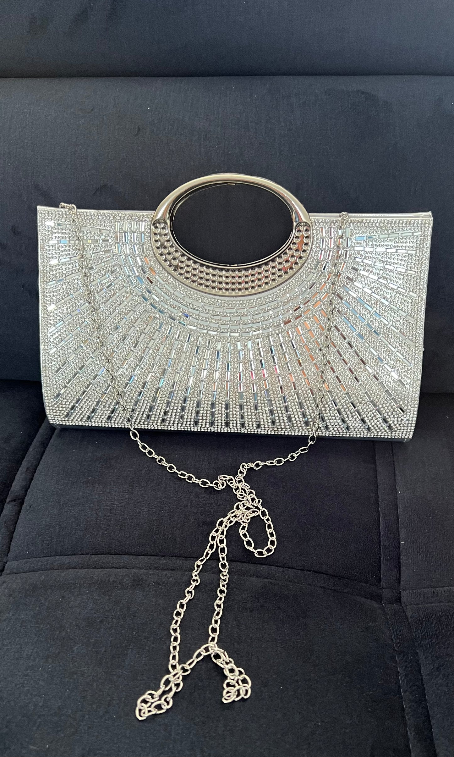 Pochette de Soirée Strass Argenté
