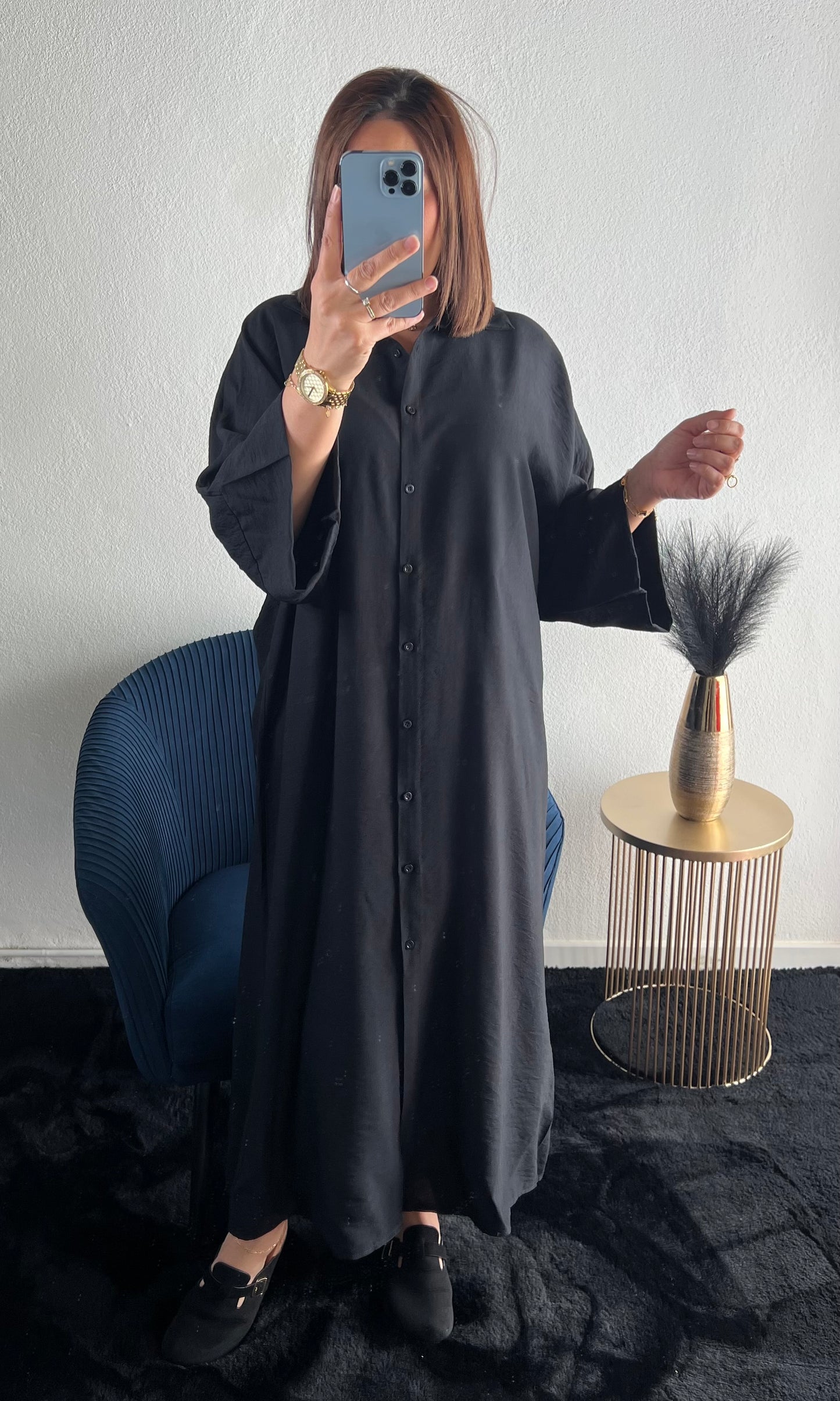 Chemise longue Noire