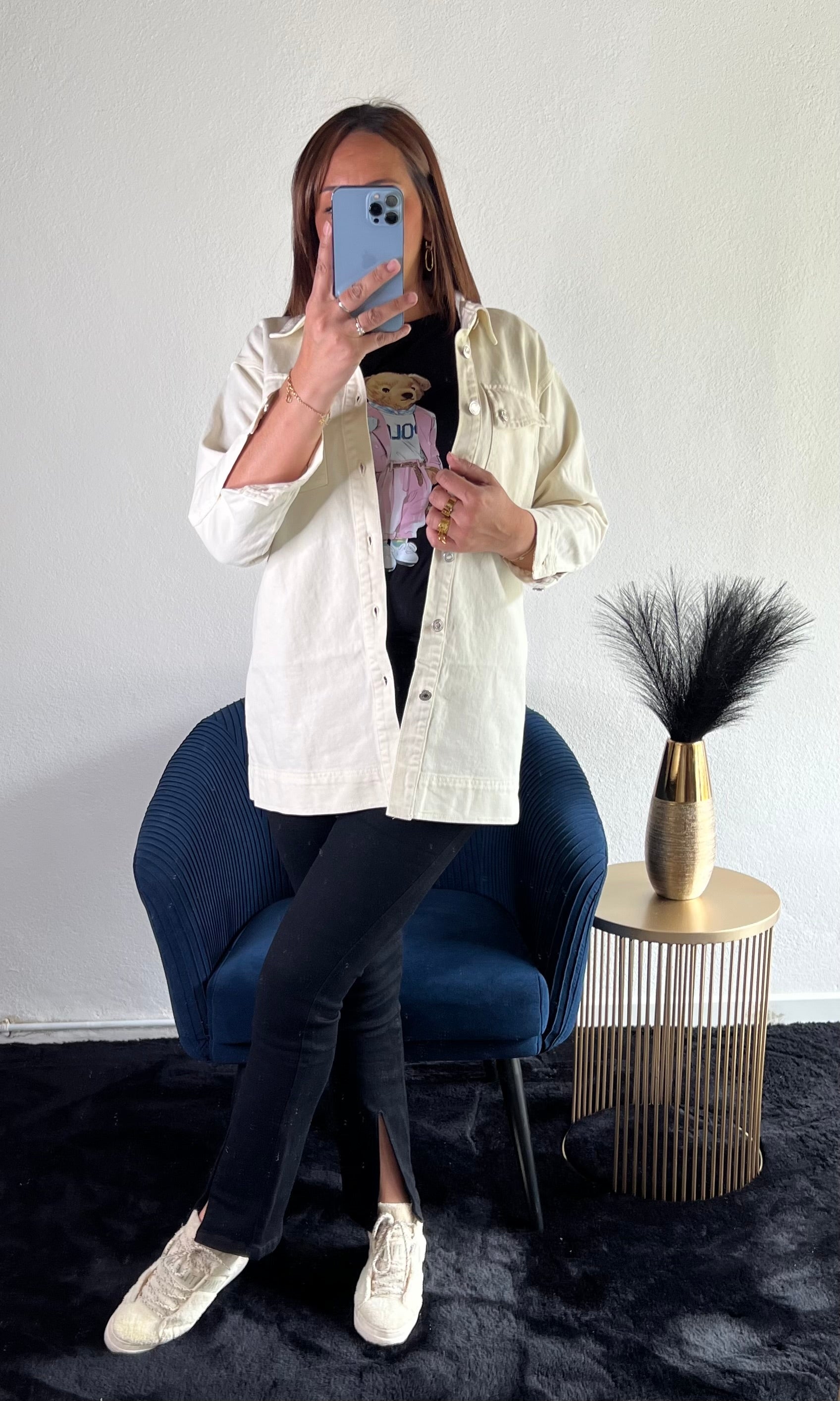 Veste en Jean Longue Beige - Kify By S
