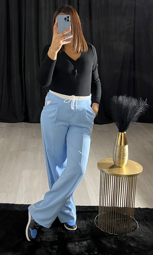 Pantalon Double ceinture 3 coloris 💙🩷🖤